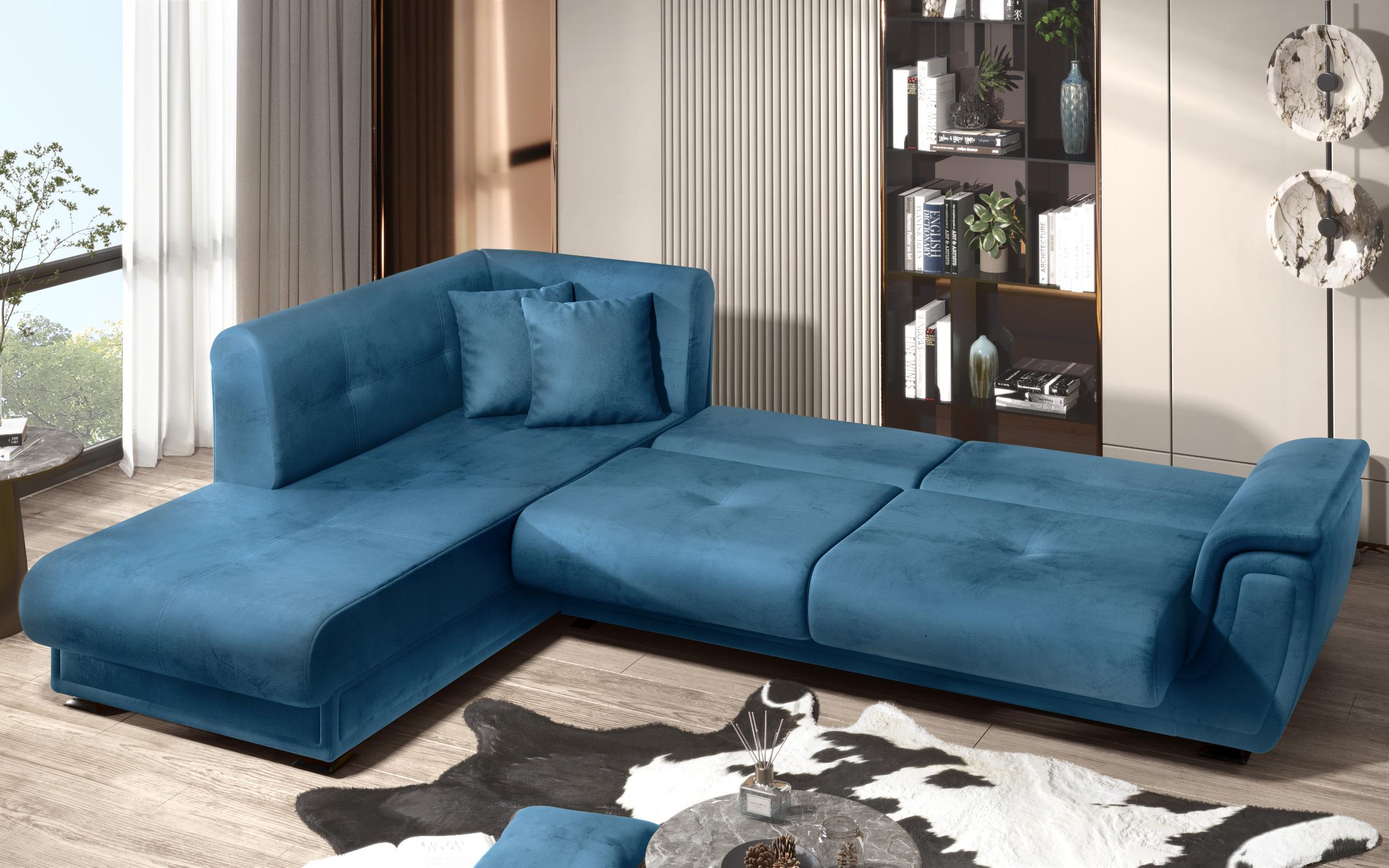 Γωνιακός καναπές Princes ΙΙ, μπλε  6